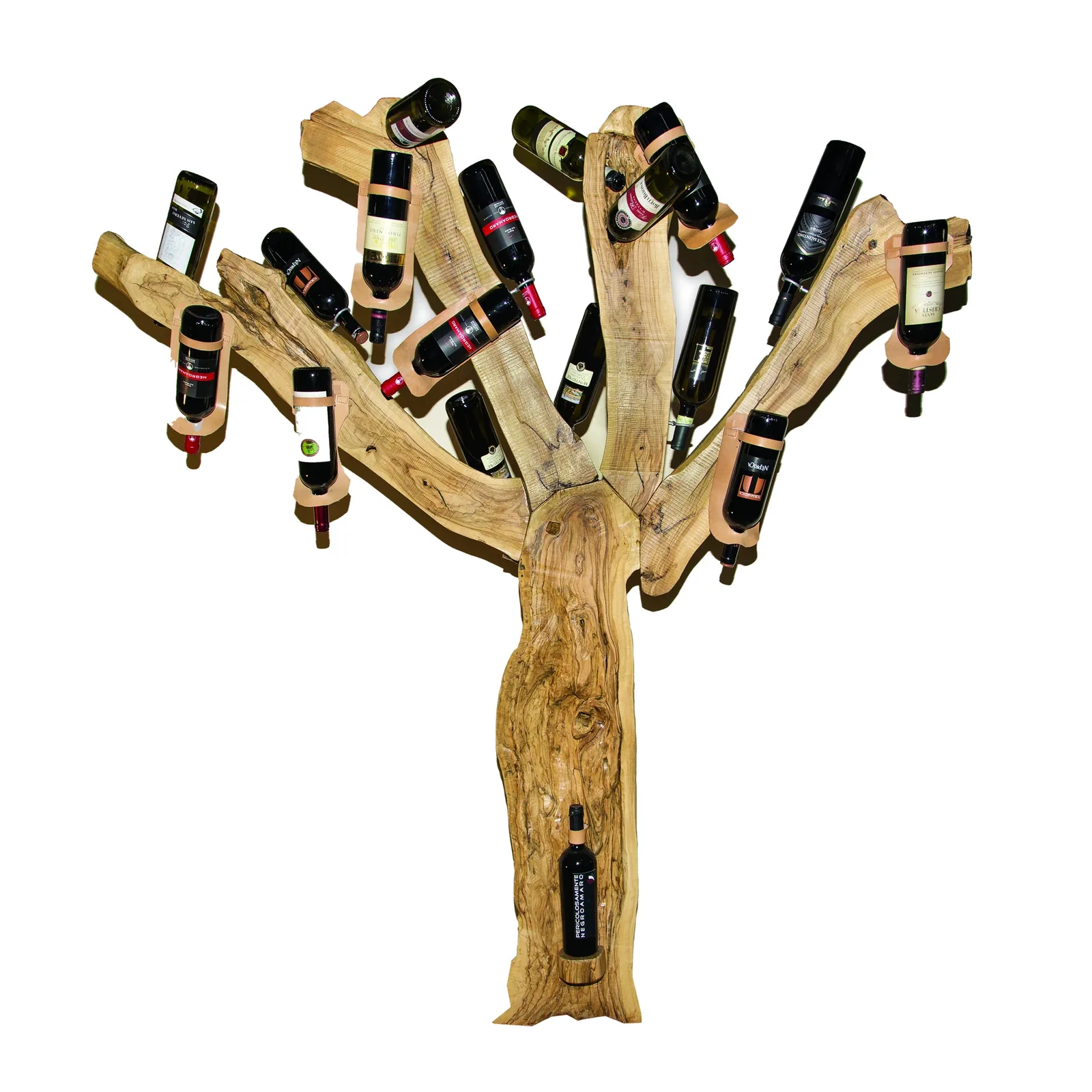 Portabottiglie ad albero in legno