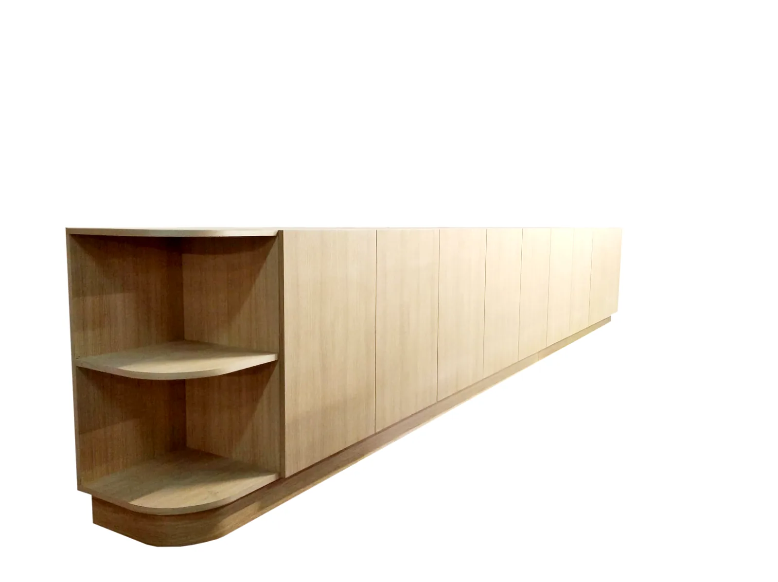 Madia in rovere con angolo curvo