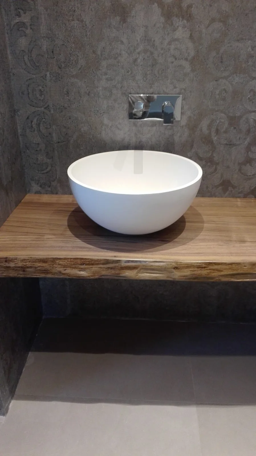 Top bagno in legno massello