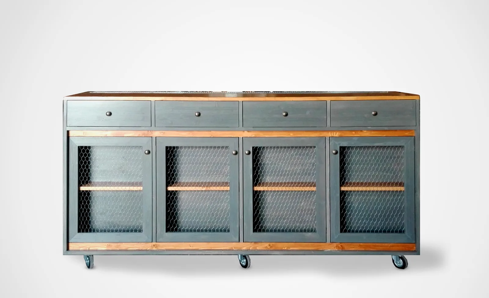Credenza industriale su ruote